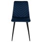 Preview: STUHL LATRELL AUS BLAU SAMT MIT SCHWARZEN METALLBEINEN 43x54x88cm