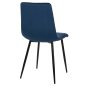 Preview: STUHL LATRELL AUS BLAU SAMT MIT SCHWARZEN METALLBEINEN 43x54x88cm