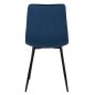Preview: STUHL LATRELL AUS BLAU SAMT MIT SCHWARZEN METALLBEINEN 43x54x88cm