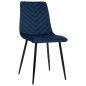 Preview: STUHL LATRELL AUS BLAU SAMT MIT SCHWARZEN METALLBEINEN 43x54x88cm