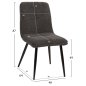 Preview: SHELLY STUHL TEDDY STOFF IN GRAU UND SCHWARZEN METALLBEINEN 48x64x87cm
