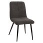 Preview: SHELLY STUHL TEDDY STOFF IN GRAU UND SCHWARZEN METALLBEINEN 48x64x87cm