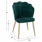 Preview: CHAIR AVIE VELVET GREEN WITH METAL GOLD FRAME 48x48x85 cm