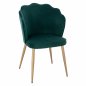 Preview: CHAIR AVIE VELVET GREEN WITH METAL GOLD FRAME 48x48x85 cm
