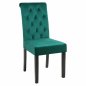 Preview: VELVET ROXIE K/D CHAIR GREEN WITH WOODEN LEGS 46,5x61,5x100 cm
