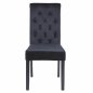 Preview: VELVET ROXIE K/D CHAIR BLACK WITH WOODEN LEGS 46,5x61,5x100 cm