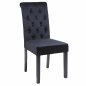 Preview: VELVET ROXIE K/D CHAIR BLACK WITH WOODEN LEGS 46,5x61,5x100 cm