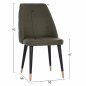 Preview: "AGUSTIN" CHAIR MADE OF SUEDE GREEN FABRIC WITH WOODEN FEET 50x66x92 cm