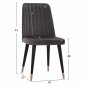 Preview: CHAIR MARISOL MADE OF GREY VELVET WITH WOODEN FEET 47x57x91 cm