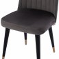 Preview: CHAIR MARISOL MADE OF GREY VELVET WITH WOODEN FEET 47x57x91 cm