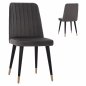 Preview: CHAIR MARISOL MADE OF GREY VELVET WITH WOODEN FEET 47x57x91 cm