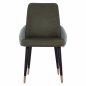 Preview: CHAIR MARIPOSA MADE OF GREEN NUBUK FABRIC WITH WOODEN FEET 57x59x90 cm