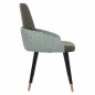 Preview: CHAIR MARIPOSA MADE OF GREEN NUBUK FABRIC WITH WOODEN FEET 57x59x90 cm