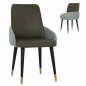 Preview: CHAIR MARIPOSA MADE OF GREEN NUBUK FABRIC WITH WOODEN FEET 57x59x90 cm