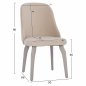 Preview: CHAIR ESPERANZA MADE OF VELVET ECRU WITH WOODEN LEGS 50x66x90 cm