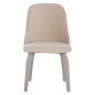 Preview: CHAIR ESPERANZA MADE OF VELVET ECRU WITH WOODEN LEGS 50x66x90 cm