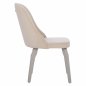 Preview: CHAIR ESPERANZA MADE OF VELVET ECRU WITH WOODEN LEGS 50x66x90 cm