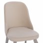 Preview: CHAIR ESPERANZA MADE OF VELVET ECRU WITH WOODEN LEGS 50x66x90 cm