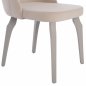 Preview: CHAIR ESPERANZA MADE OF VELVET ECRU WITH WOODEN LEGS 50x66x90 cm