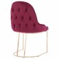 Preview: CHAIR LILIANA MADE OF BORDEAUX VELVET WITH METAL GOLD BASE 55x64x90 cm