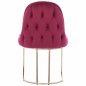 Preview: CHAIR LILIANA MADE OF BORDEAUX VELVET WITH METAL GOLD BASE 55x64x90 cm