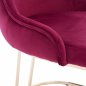 Preview: CHAIR LILIANA MADE OF BORDEAUX VELVET WITH METAL GOLD BASE 55x64x90 cm