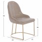 Preview: CHAIR LILIANA MADE OF ECRU VELVET WITH METAL GOLD BASE 55x64x90 cm
