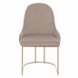 Preview: CHAIR LILIANA MADE OF ECRU VELVET WITH METAL GOLD BASE 55x64x90 cm
