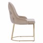 Preview: CHAIR LILIANA MADE OF ECRU VELVET WITH METAL GOLD BASE 55x64x90 cm