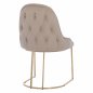 Preview: CHAIR LILIANA MADE OF ECRU VELVET WITH METAL GOLD BASE 55x64x90 cm