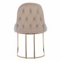Preview: CHAIR LILIANA MADE OF ECRU VELVET WITH METAL GOLD BASE 55x64x90 cm