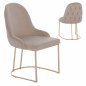 Preview: CHAIR LILIANA MADE OF ECRU VELVET WITH METAL GOLD BASE 55x64x90 cm