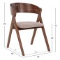 Preview: ESSZIMMERSTUHL GUMMIHOLZ IN WALNUSSFARBE-BEIGE STOFFSITZ 56x55x78Hcm