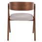 Preview: ESSZIMMERSTUHL GUMMIHOLZ IN WALNUSSFARBE-BEIGE STOFFSITZ 56x55x78Hcm