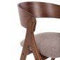 Preview: ESSZIMMERSTUHL GUMMIHOLZ IN WALNUSSFARBE-BEIGE STOFFSITZ 56x55x78Hcm