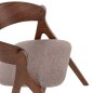 Preview: ESSZIMMERSTUHL GUMMIHOLZ IN WALNUSSFARBE-BEIGE STOFFSITZ 56x55x78Hcm