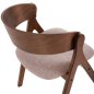 Preview: ESSZIMMERSTUHL GUMMIHOLZ IN WALNUSSFARBE-BEIGE STOFFSITZ 56x55x78Hcm
