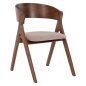 Preview: ESSZIMMERSTUHL GUMMIHOLZ IN WALNUSSFARBE-BEIGE STOFFSITZ 56x55x78Hcm