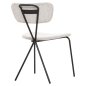 Preview: ESSZIMMERSTUHL DORY METALLRAHMEN IN SCHWARZ - STOFF IN HELLGRAU 48,5x61x76Hcm