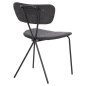 Preview: ESSZIMMERSTUHL DORY METALLRAHMEN IN SCHWARZ-STOFF IN DUNKELGRAU 48,5x61x76Hcm