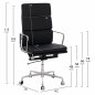 Preview: Bürostuhl Superior aus Aluminiumgestell in schwarz 62x70x115 cm