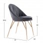 Preview: Velvet Chair "Kelsey" in grey with gold legs