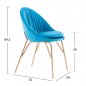 Preview: Velvet Chair Kelsey in blue with gold metal legs