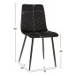 Preview: STUHL LATRELL AUS SCHWARZEM SAMT MIT SCHWARZEN METALLBEINEN 43x54x88cm