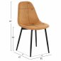 Preview: STUHL "LEONARDO" AUS SAMT GOLD MIT METALLBEINEN 45x47x87 cm