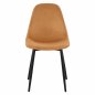 Preview: STUHL "LEONARDO" AUS SAMT GOLD MIT METALLBEINEN 45x47x87 cm
