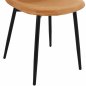 Preview: STUHL "LEONARDO" AUS SAMT GOLD MIT METALLBEINEN 45x47x87 cm
