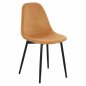 Preview: STUHL "LEONARDO" AUS SAMT GOLD MIT METALLBEINEN 45x47x87 cm