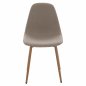 Preview: STUHL "LEONARDO" AUS BEIGEM STOFF MIT METALLBEINEN 45x47x87 cm