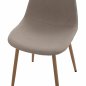 Preview: STUHL "LEONARDO" AUS BEIGEM STOFF MIT METALLBEINEN 45x47x87 cm